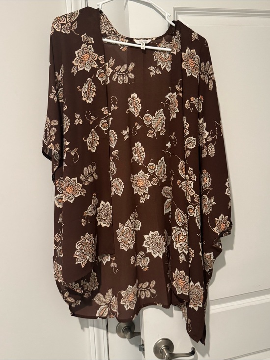 Maurices Accessories - Maurices Brown Floral Open-Front Kimono